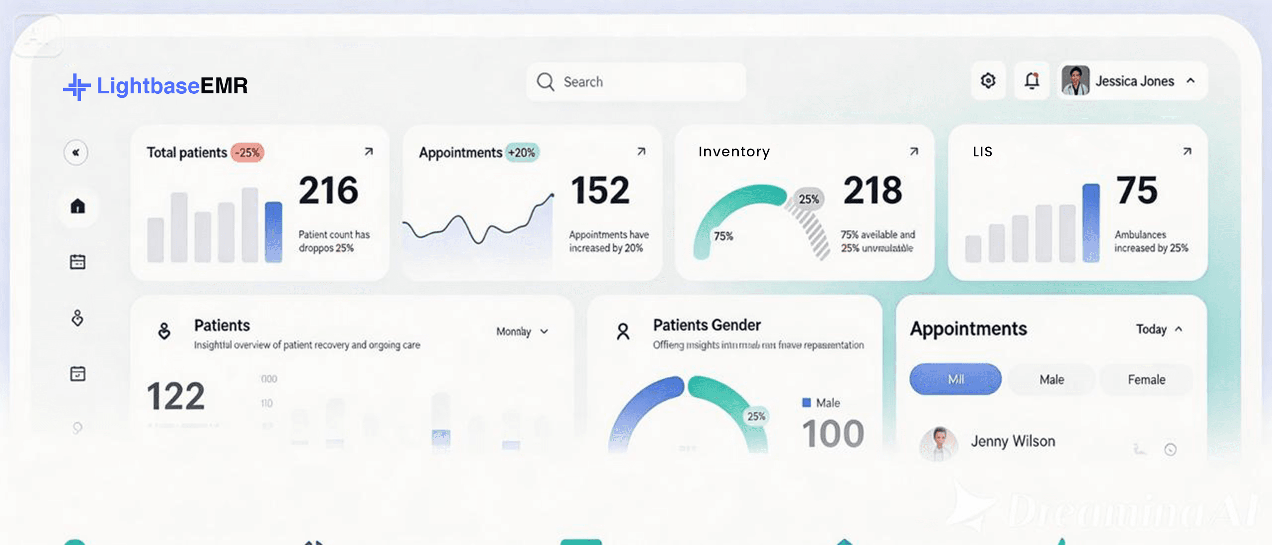 Lightbase EMR dashboard preview